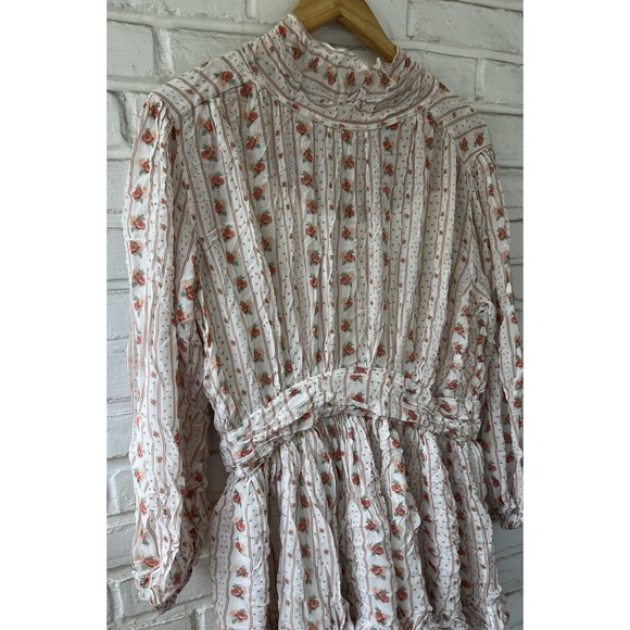 Anthropologie Let Me Be Mock Neck Sheer Floral Print‎ Mini Dress Size Medium - Picture 2 of 10
